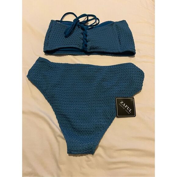 NWT Zaful blue bikini set - Picture 2 of 4
